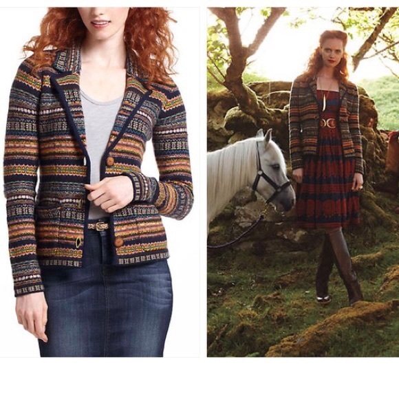 Anthro ‘FAIR ISLE BLAZER’ - Picture 1 of 4
